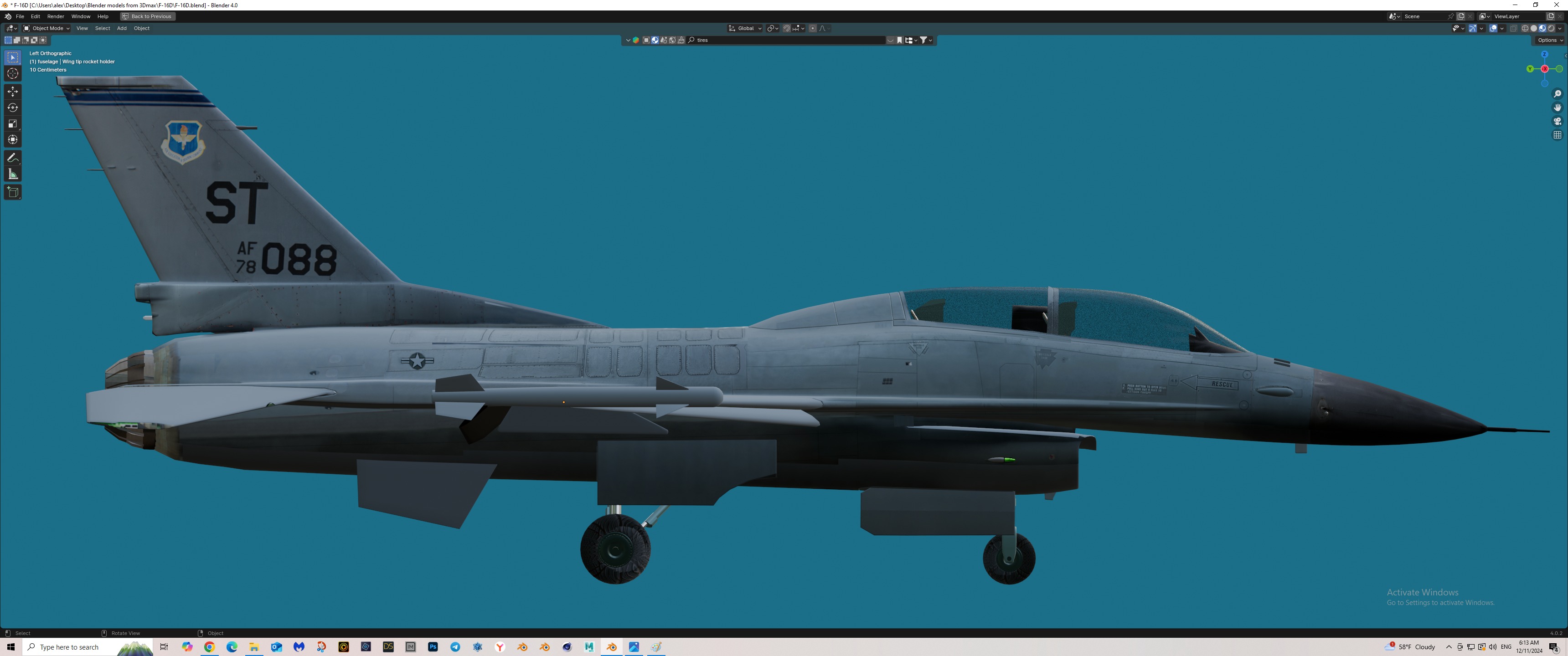 F-16D fighter Free 3D model_5