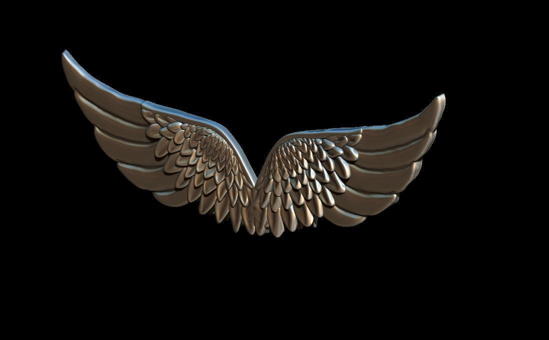 wings pendant 3D print model_5