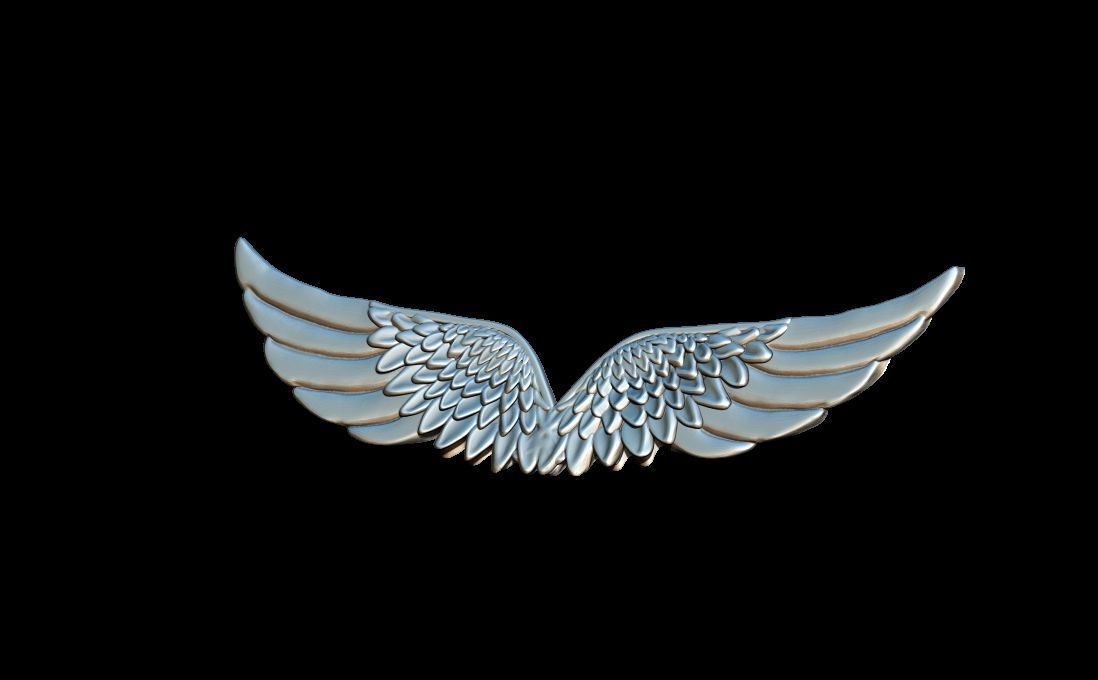 wings pendant 3D print model_2