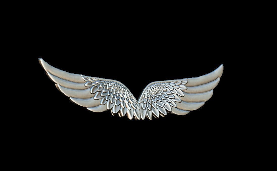 wings pendant 3D print model_3