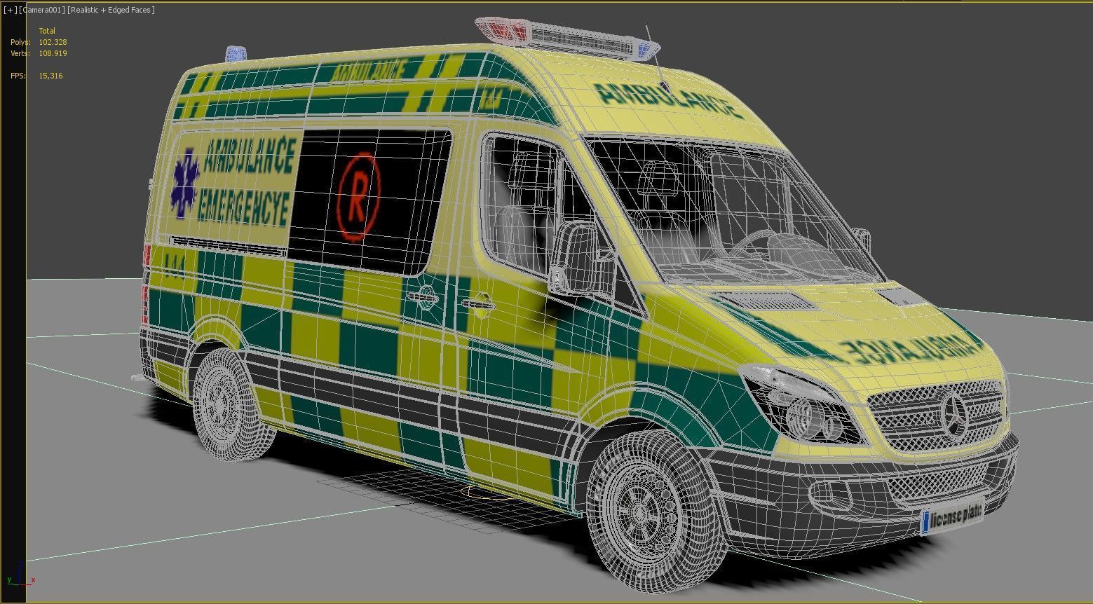 Mercedes Benz Sprinter Ambulance 3D model_14