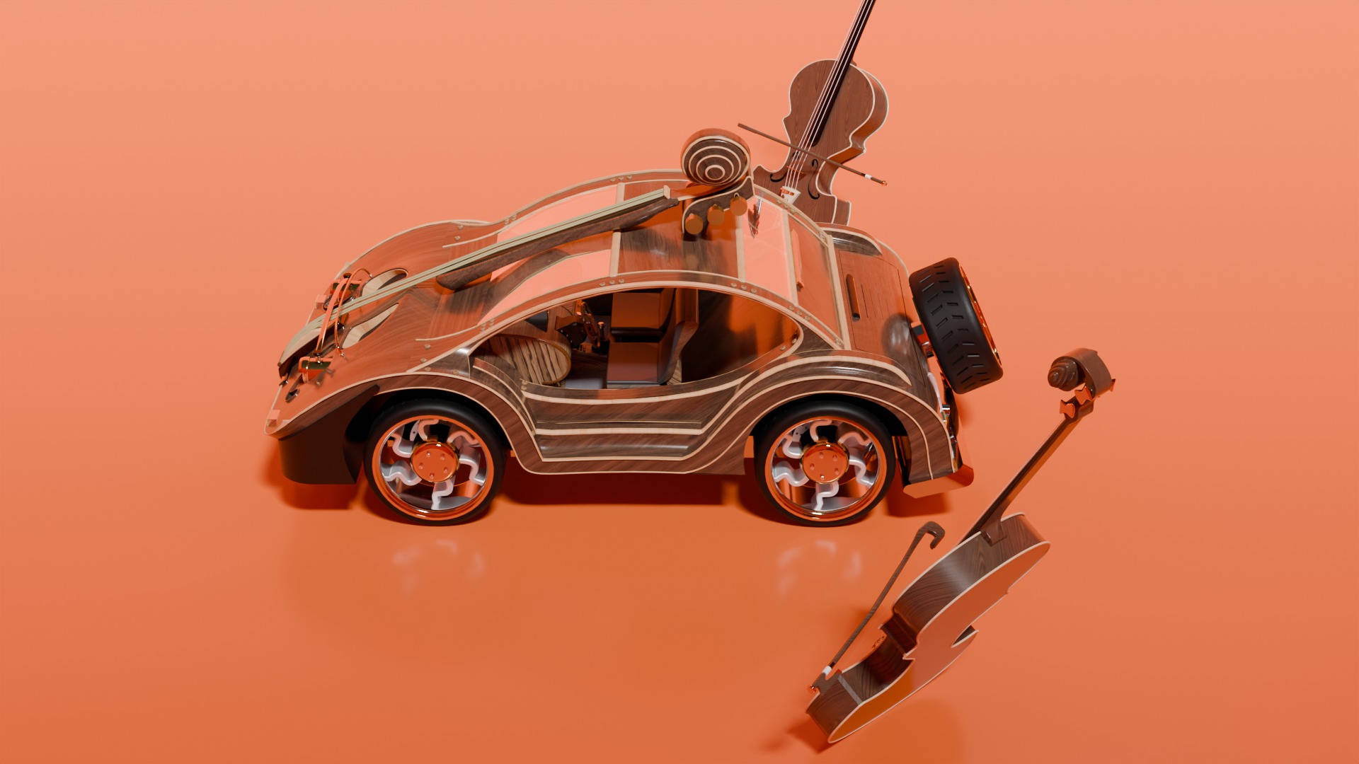 Violin car 3D model_3