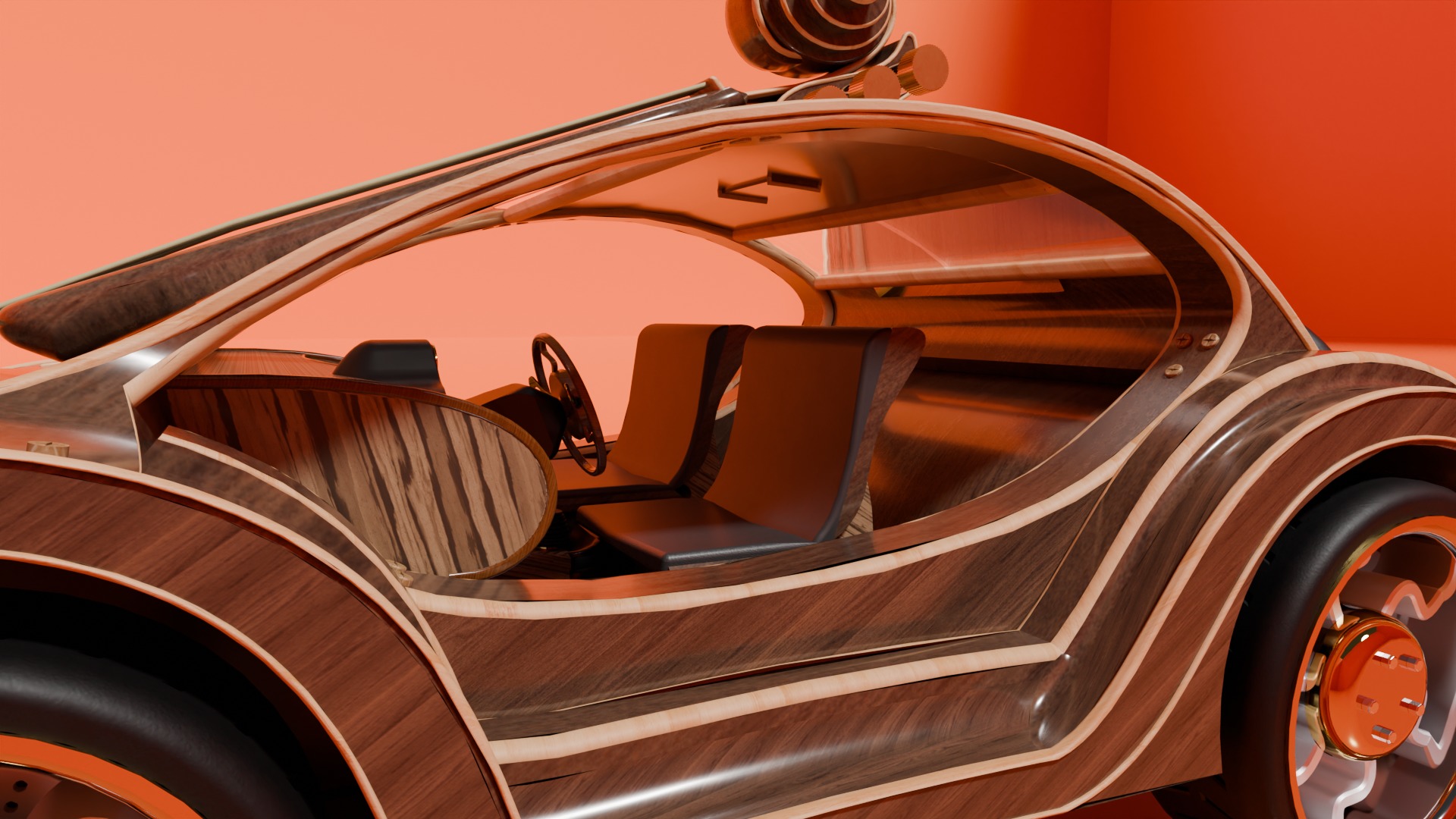 Violin car 3D model_8