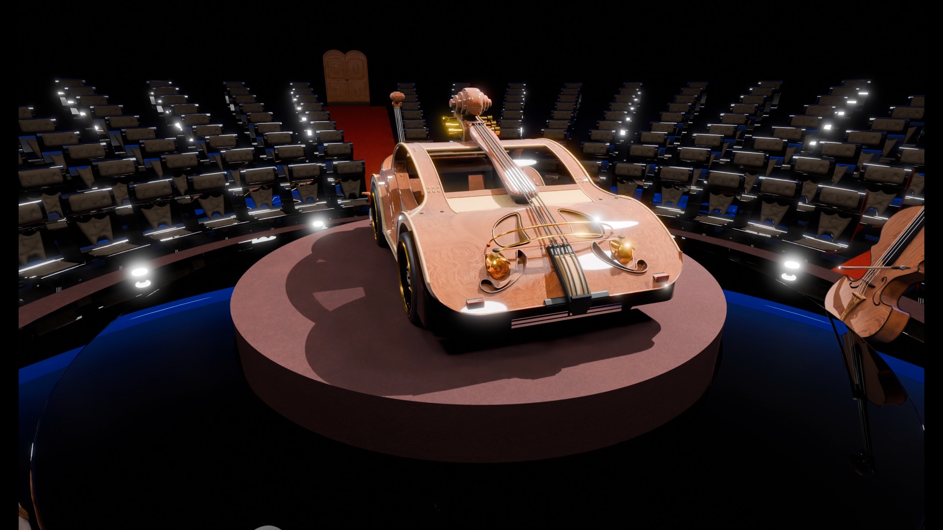 Violin car 3D model_2