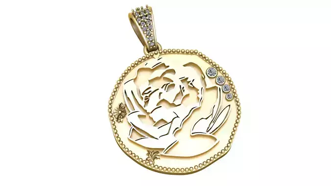 CASTILE ROSE PENDENT 3D PRINTABLE MODEL 