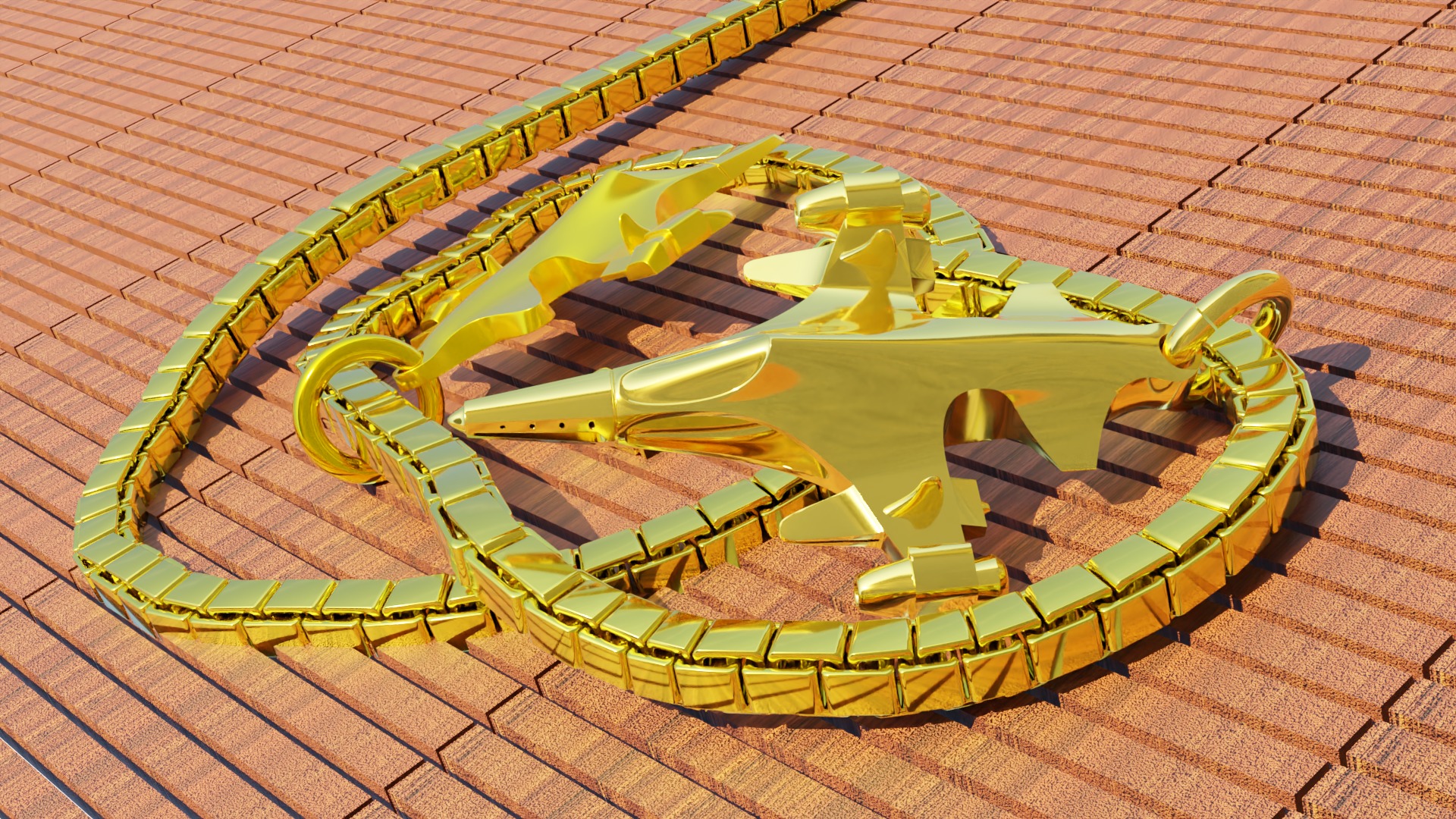 Sukhoi Su-35S Fighter jet gold pendant 3D print models 3D print model_1