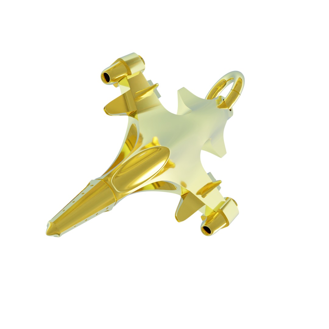 Sukhoi Su-35S Fighter jet gold pendant 3D print models 3D print model_6