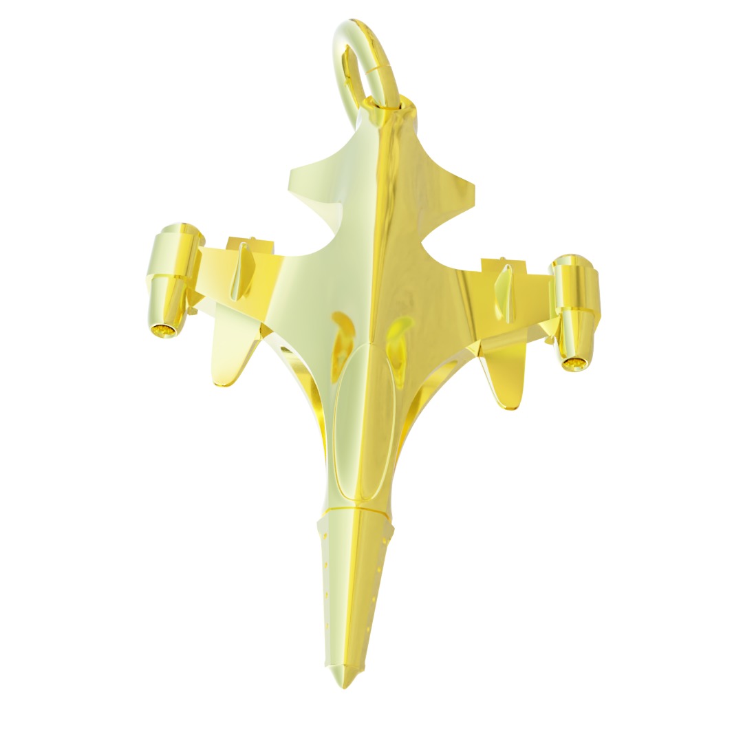 Sukhoi Su-35S Fighter jet gold pendant 3D print models 3D print model_4