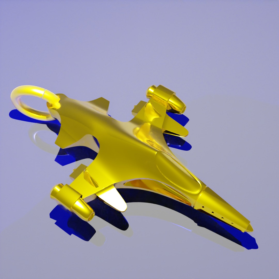Sukhoi Su-35S Fighter jet gold pendant 3D print models 3D print model_9