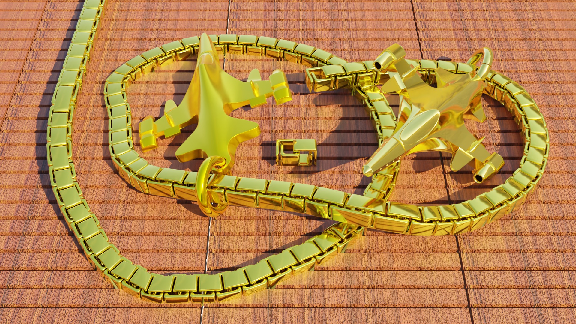Sukhoi Su-35S Fighter jet gold pendant 3D print models 3D print model_22