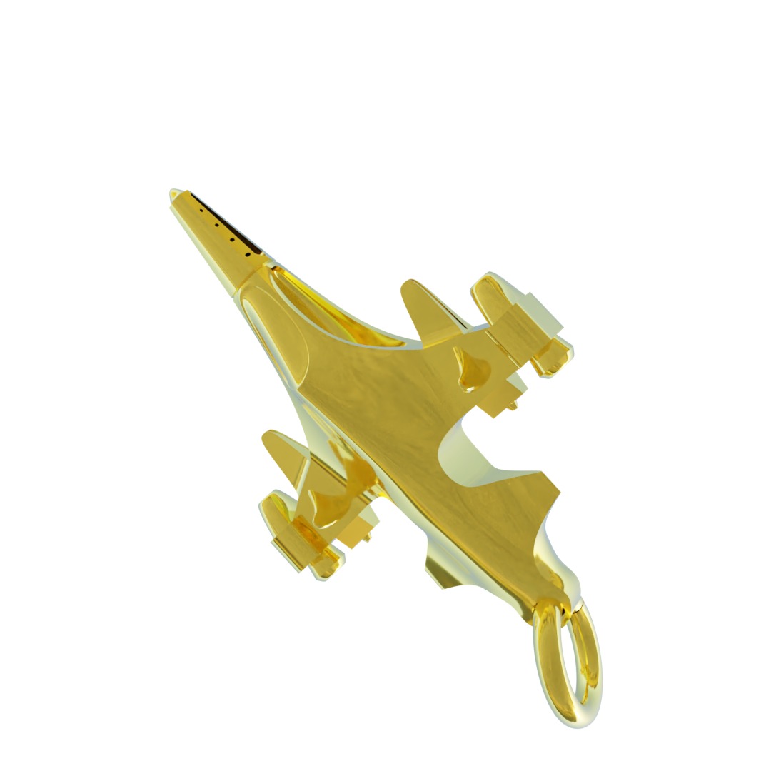 Sukhoi Su-35S Fighter jet gold pendant 3D print models 3D print model_7