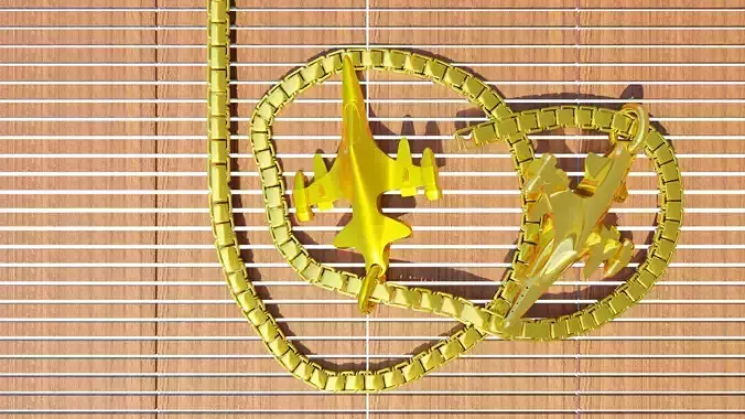 Sukhoi Su-35S Fighter jet gold pendant 3D print models 3D print model