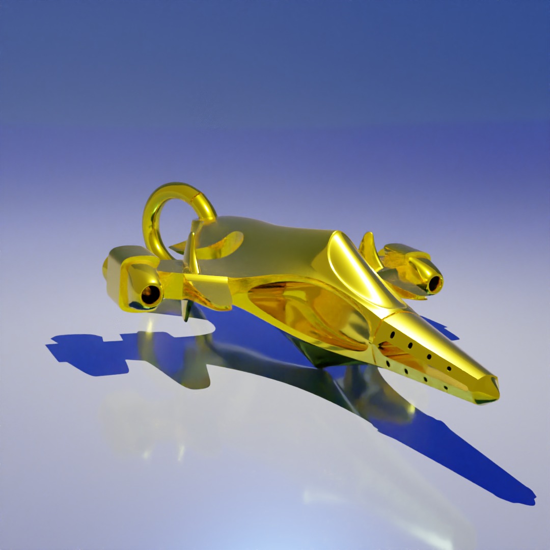 Sukhoi Su-35S Fighter jet gold pendant 3D print models 3D print model_11
