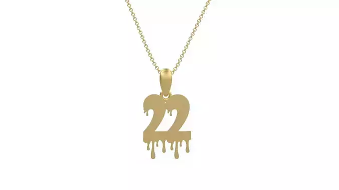 Model 1254 21 Bloody Terror Initial Number Pendant 3D print model