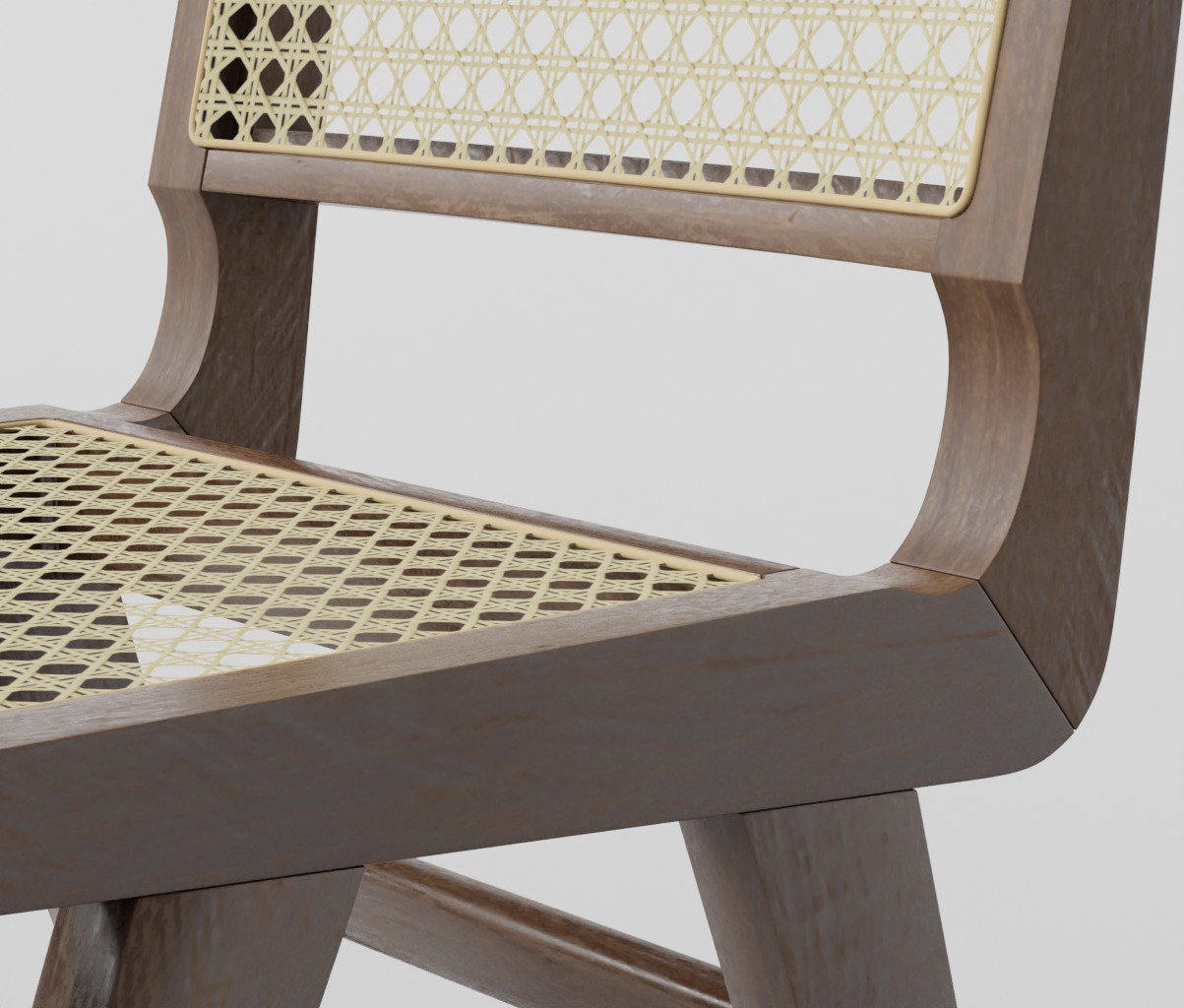 Atticus cane chair- AR-VR 3D model_5