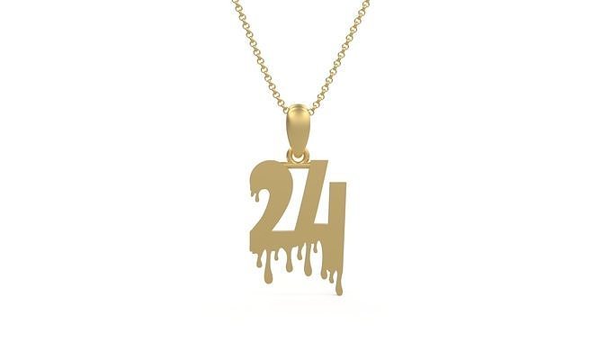 Model 1257 24 Bloody Terror Initial Number Pendant 3D print model