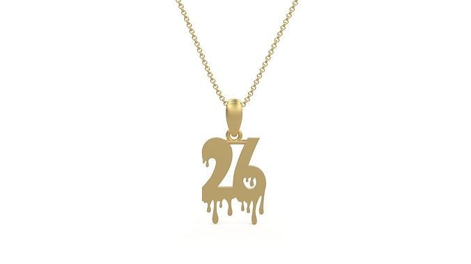 Model 1259 26 Bloody Terror Initial Number Pendant 3D print model