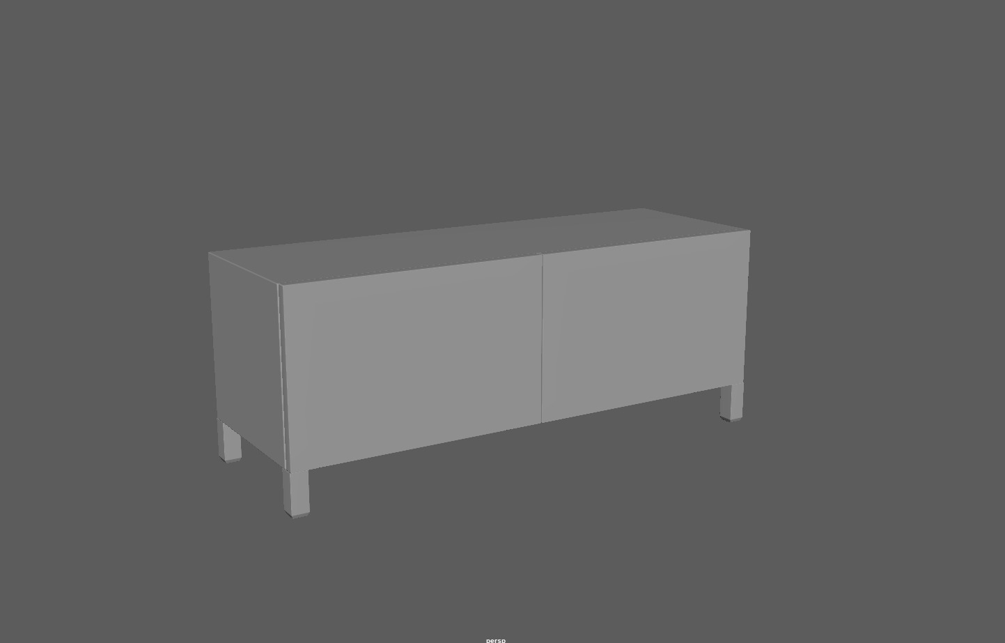 Storage TV Stand Cabinet Low-poly 3D model_9
