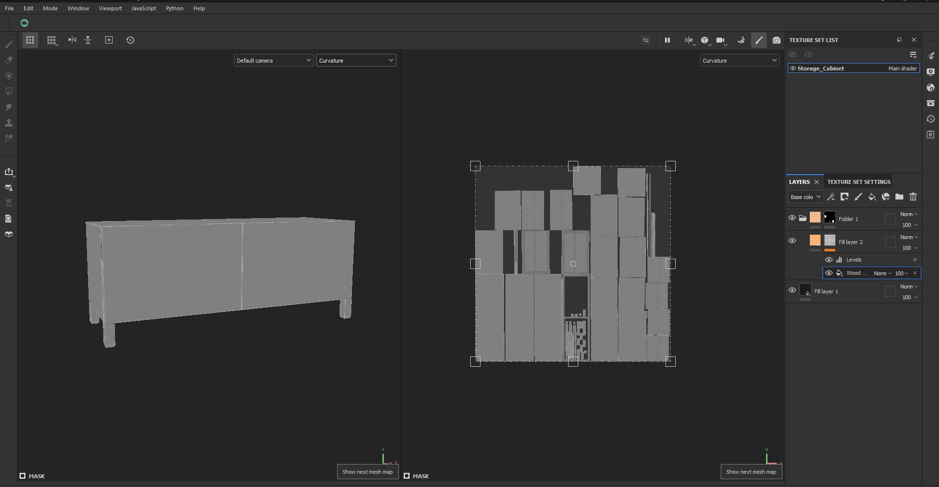 Storage TV Stand Cabinet Low-poly 3D model_24