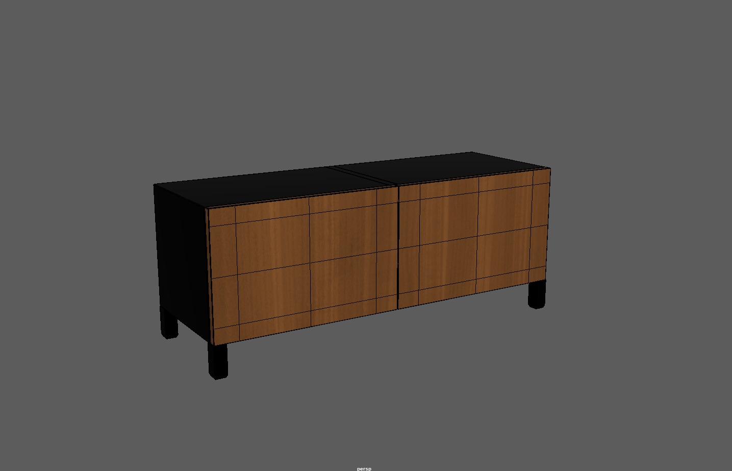 Storage TV Stand Cabinet Low-poly 3D model_8