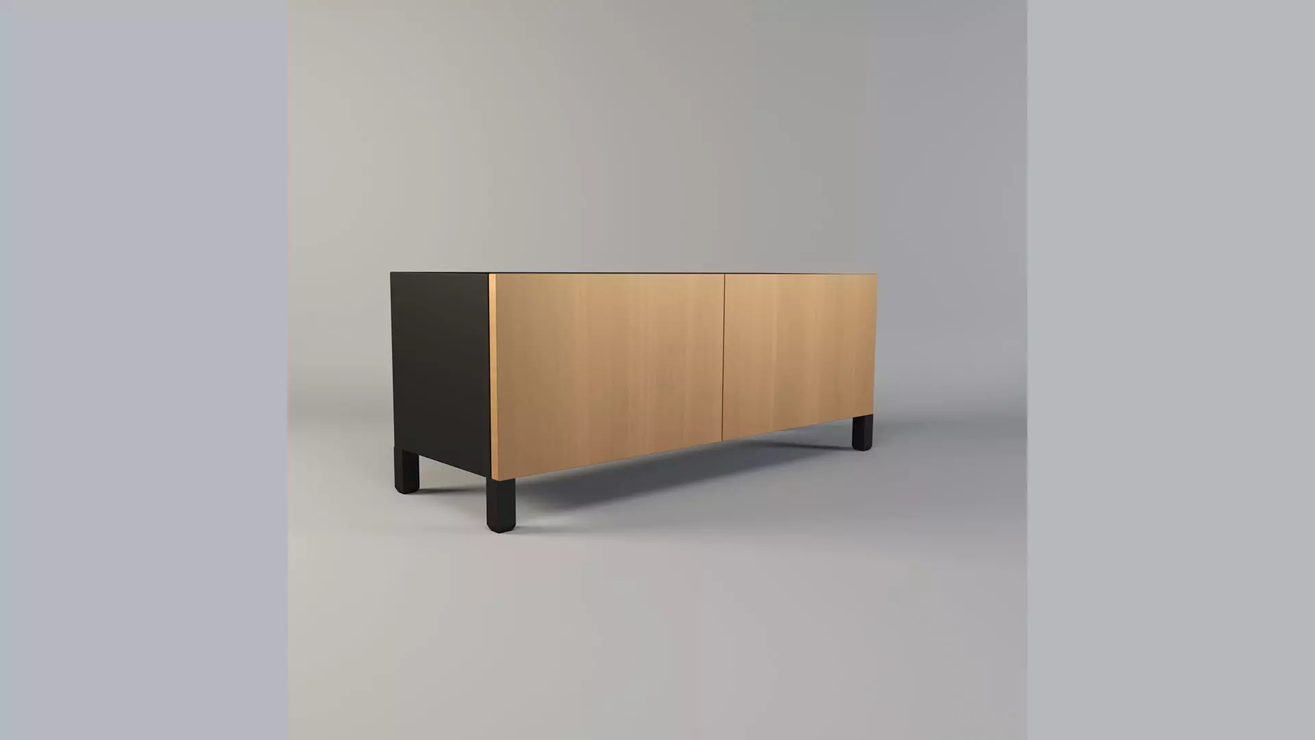 Storage TV Stand Cabinet Low-poly 3D model_0