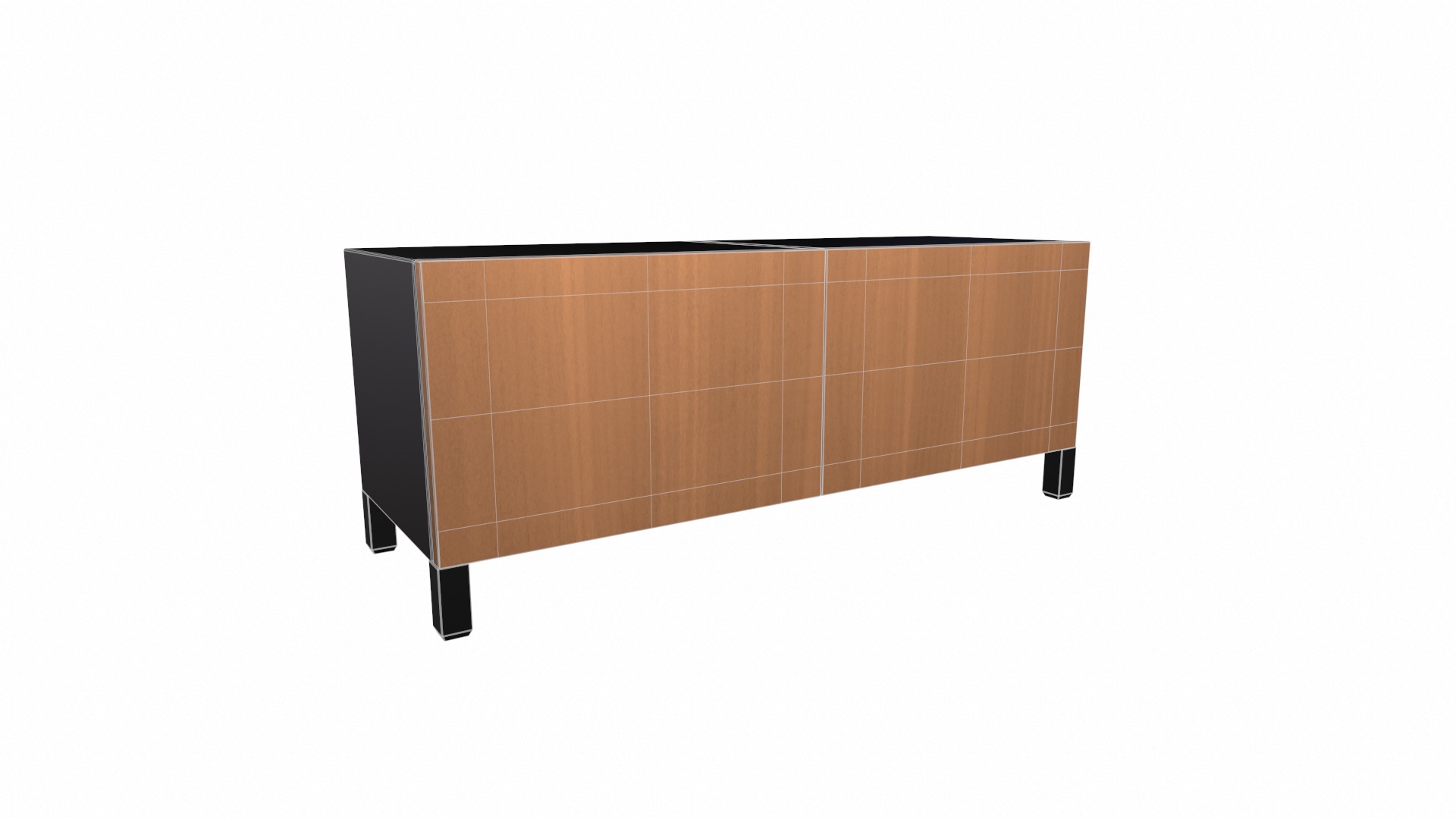 Storage TV Stand Cabinet Low-poly 3D model_6