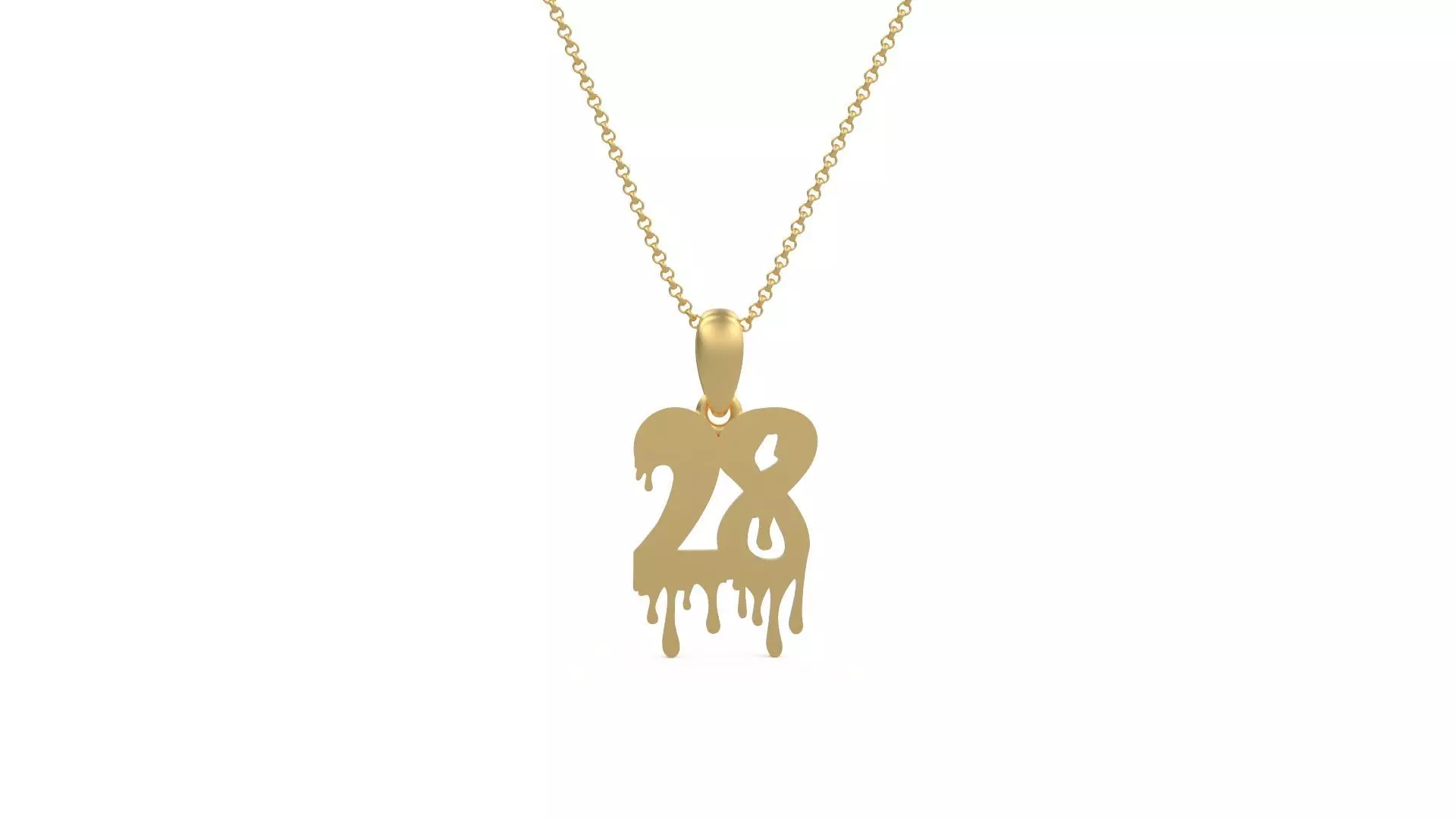 Model 1261 28 Bloody Terror Initial Number Pendant 3D print model