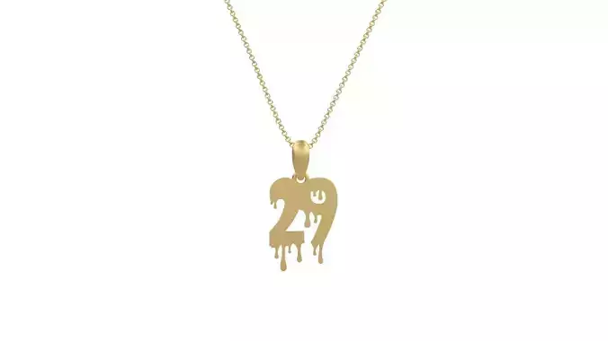 Model 1262 29 Bloody Terror Initial Number Pendant