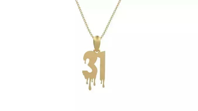 Model 1264 31 Bloody Terror Initial Number Pendant