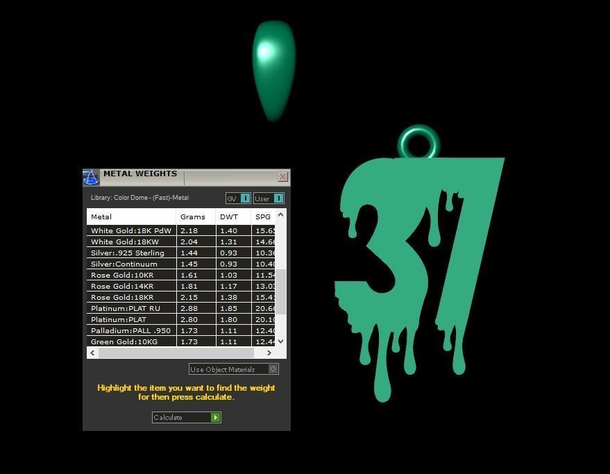 Model 1270 37 Bloody Terror Initial Number Pendant 3D print model_8