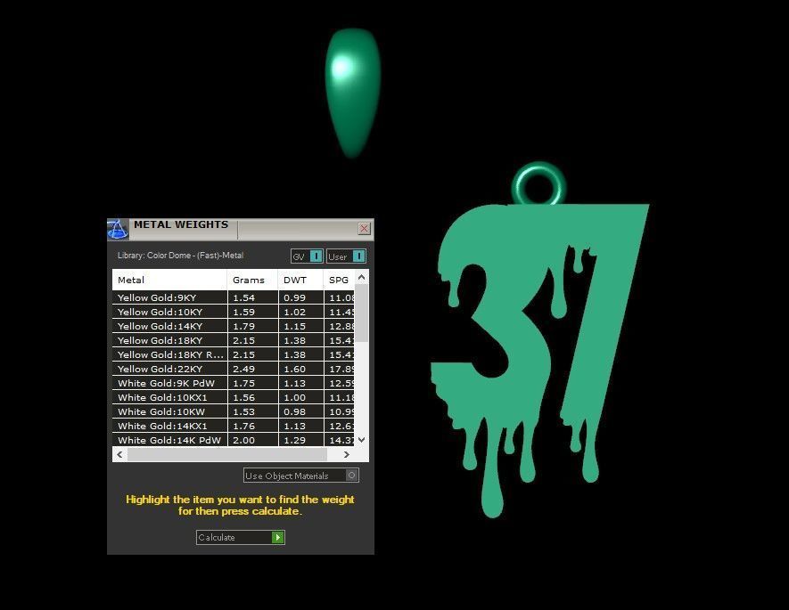 Model 1270 37 Bloody Terror Initial Number Pendant 3D print model_7