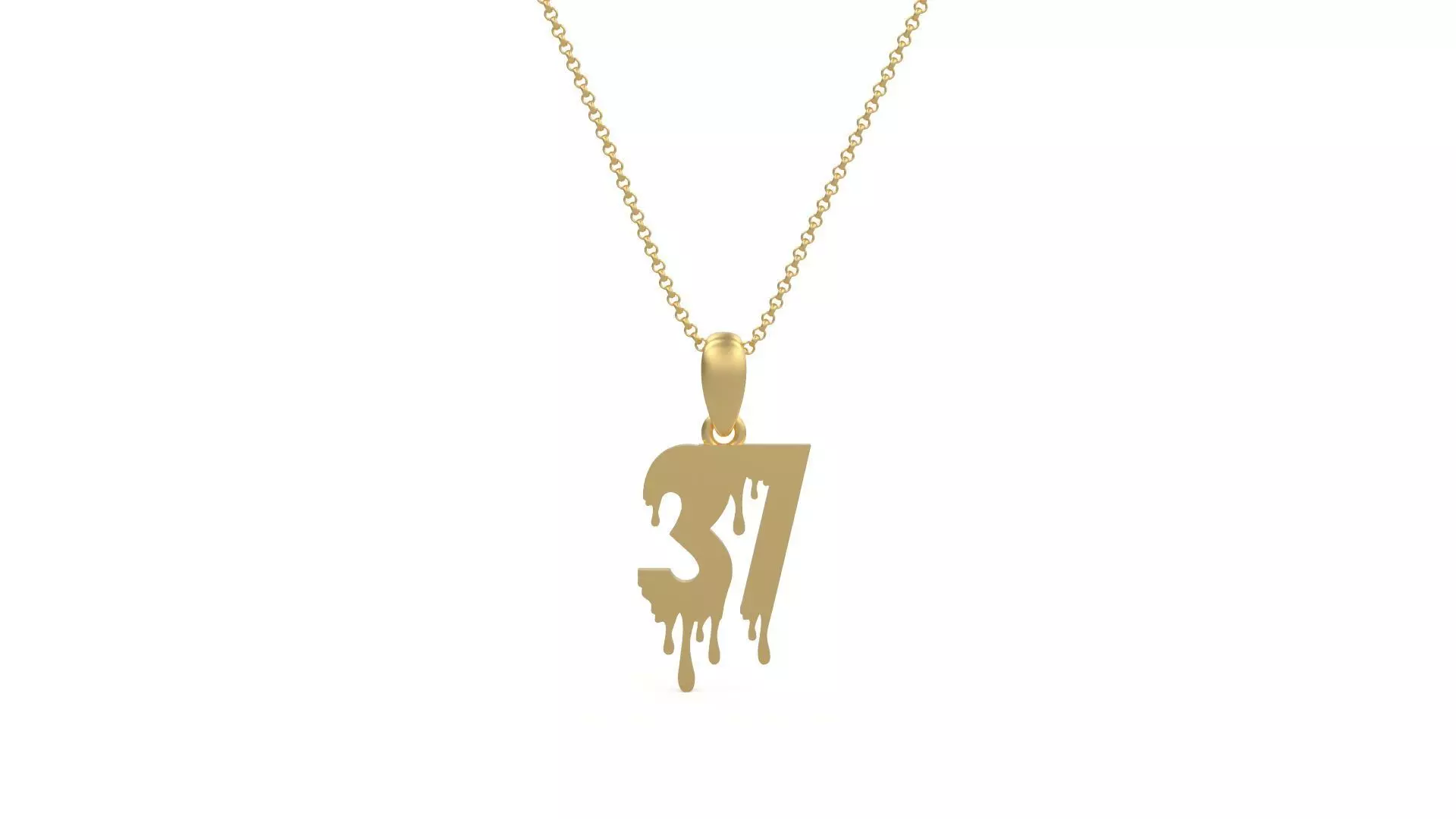 Model 1270 37 Bloody Terror Initial Number Pendant 3D print model_0