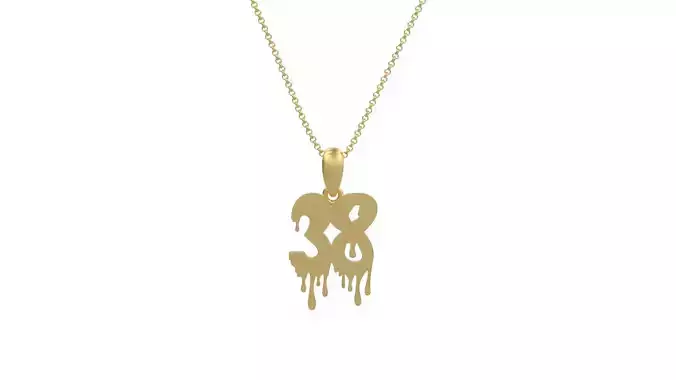 Model 1271 38 Bloody Terror Initial Number Pendant