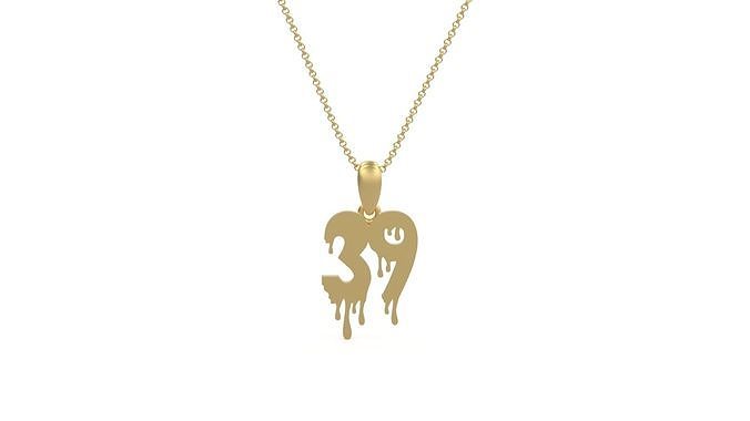 Model 1272 39 Bloody Terror Initial Number Pendant 3D print model