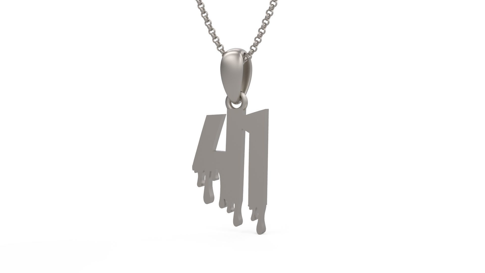 Model 1274 41 Bloody Terror Initial Number Pendant 3D print model_5