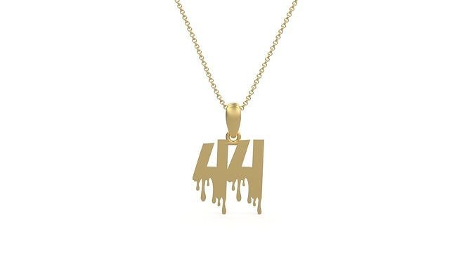 Model 1277 44 Bloody Terror Initial Number Pendant 3D print model