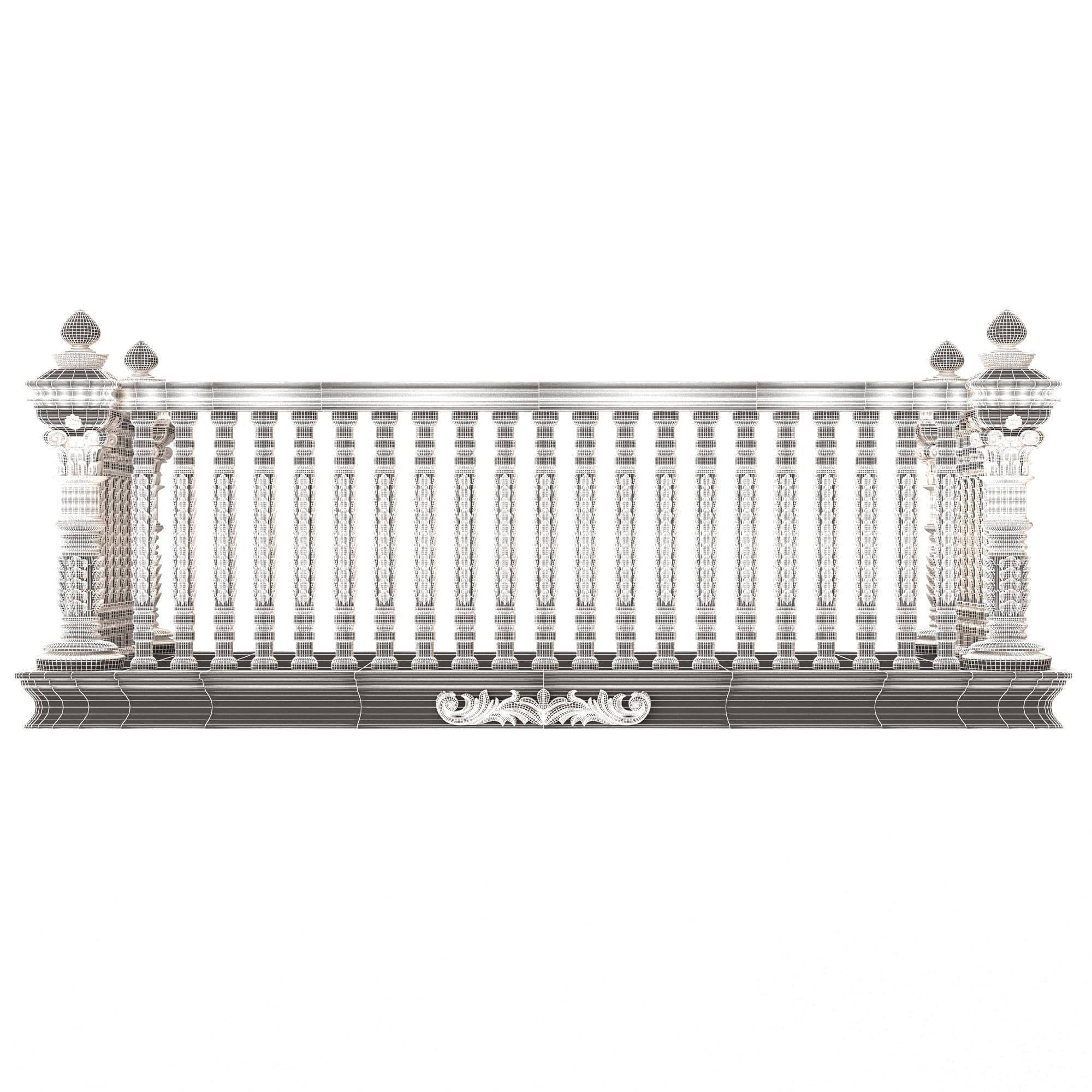 Classic Balcony 03 Low-poly 3D model_7