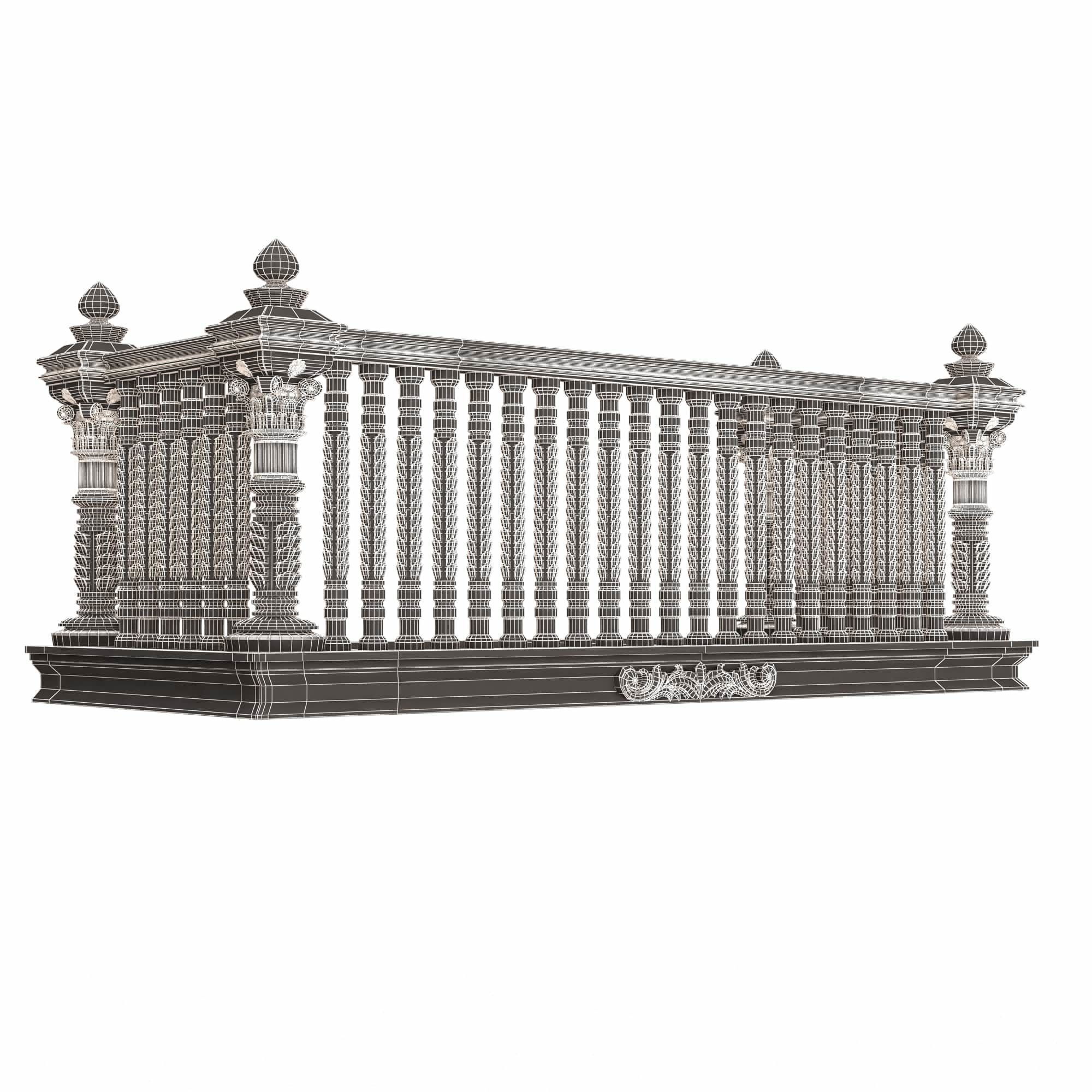 Classic Balcony 03 Low-poly 3D model_15