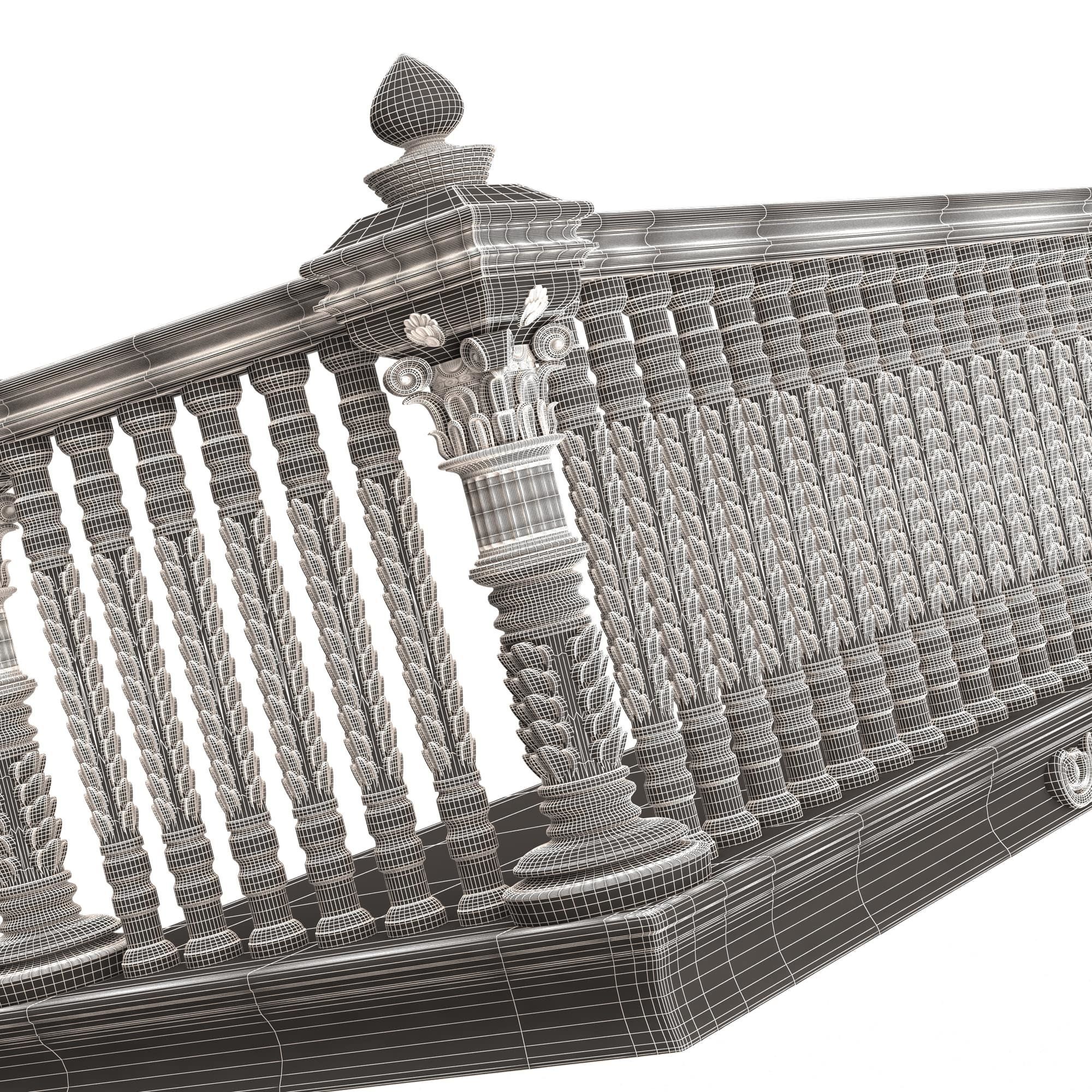 Classic Balcony 03 Low-poly 3D model_11