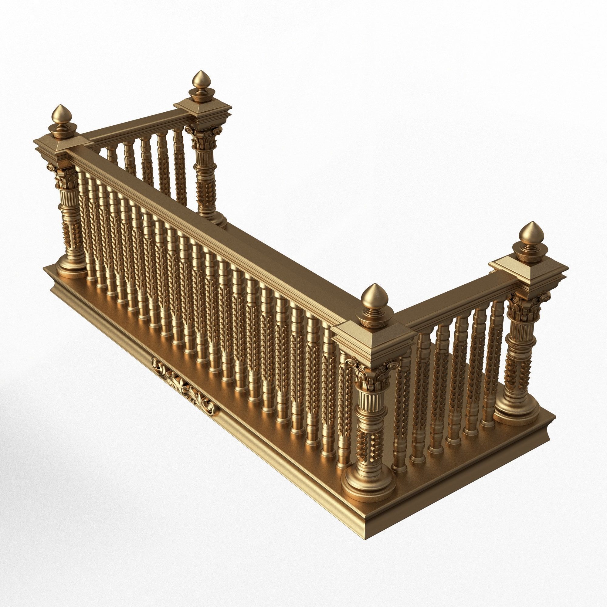 Classic Balcony 03 Low-poly 3D model_1