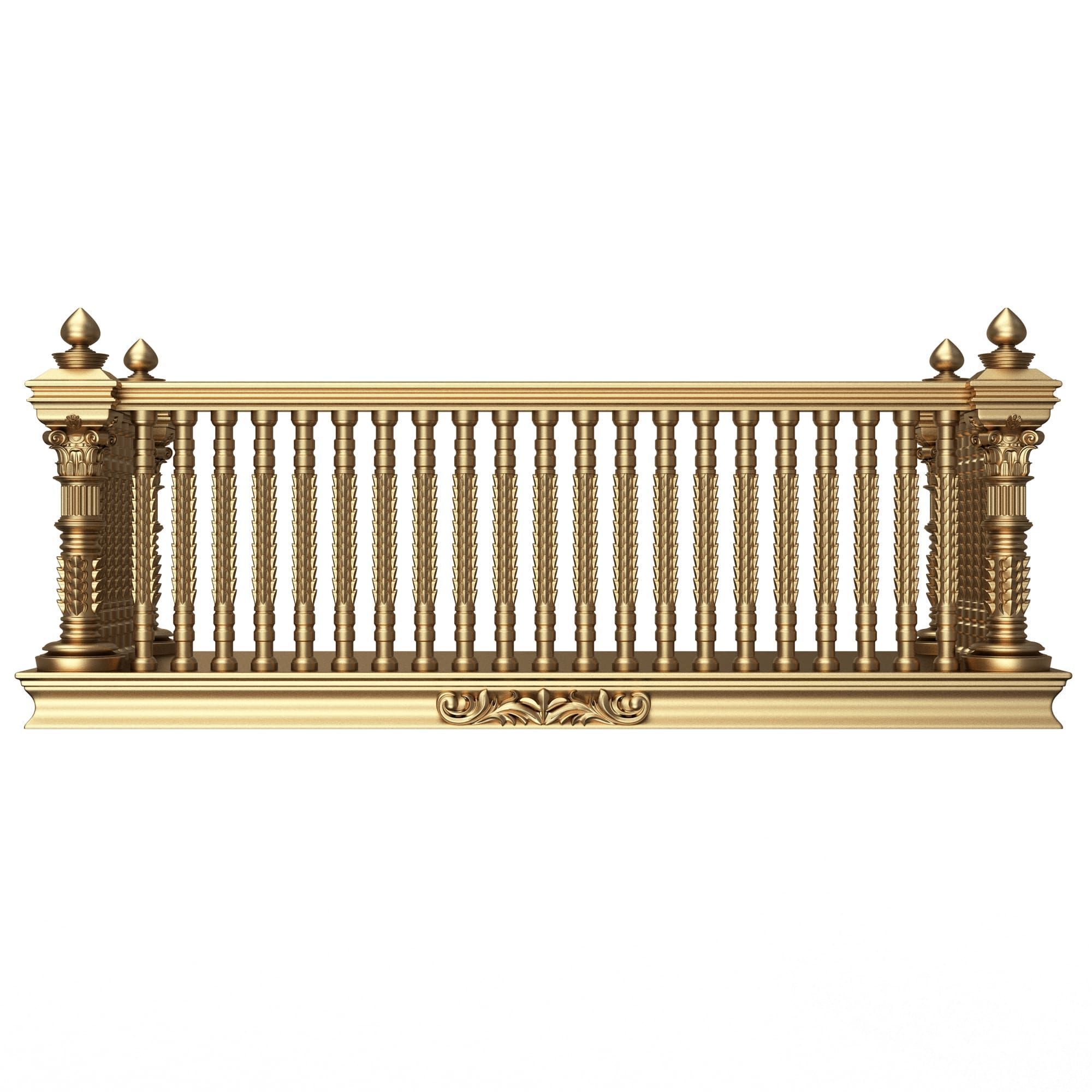 Classic Balcony 03 Low-poly 3D model_3