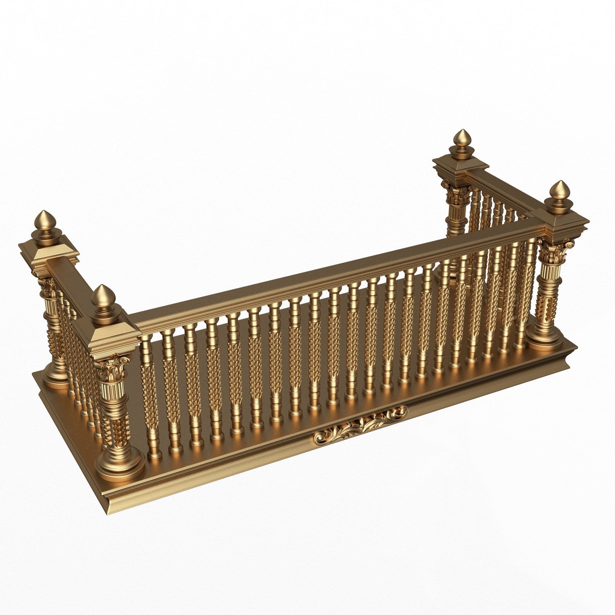 Classic Balcony 03 Low-poly 3D model_4