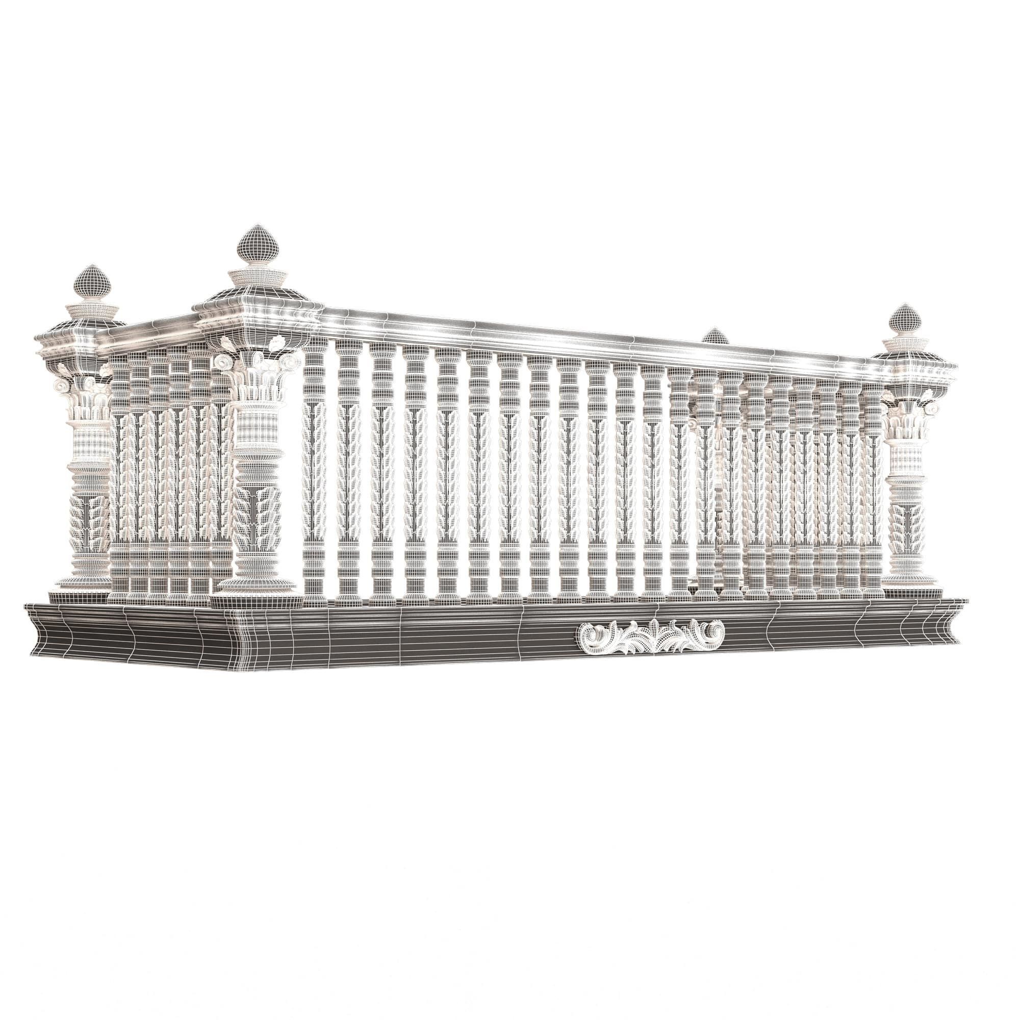Classic Balcony 03 Low-poly 3D model_9