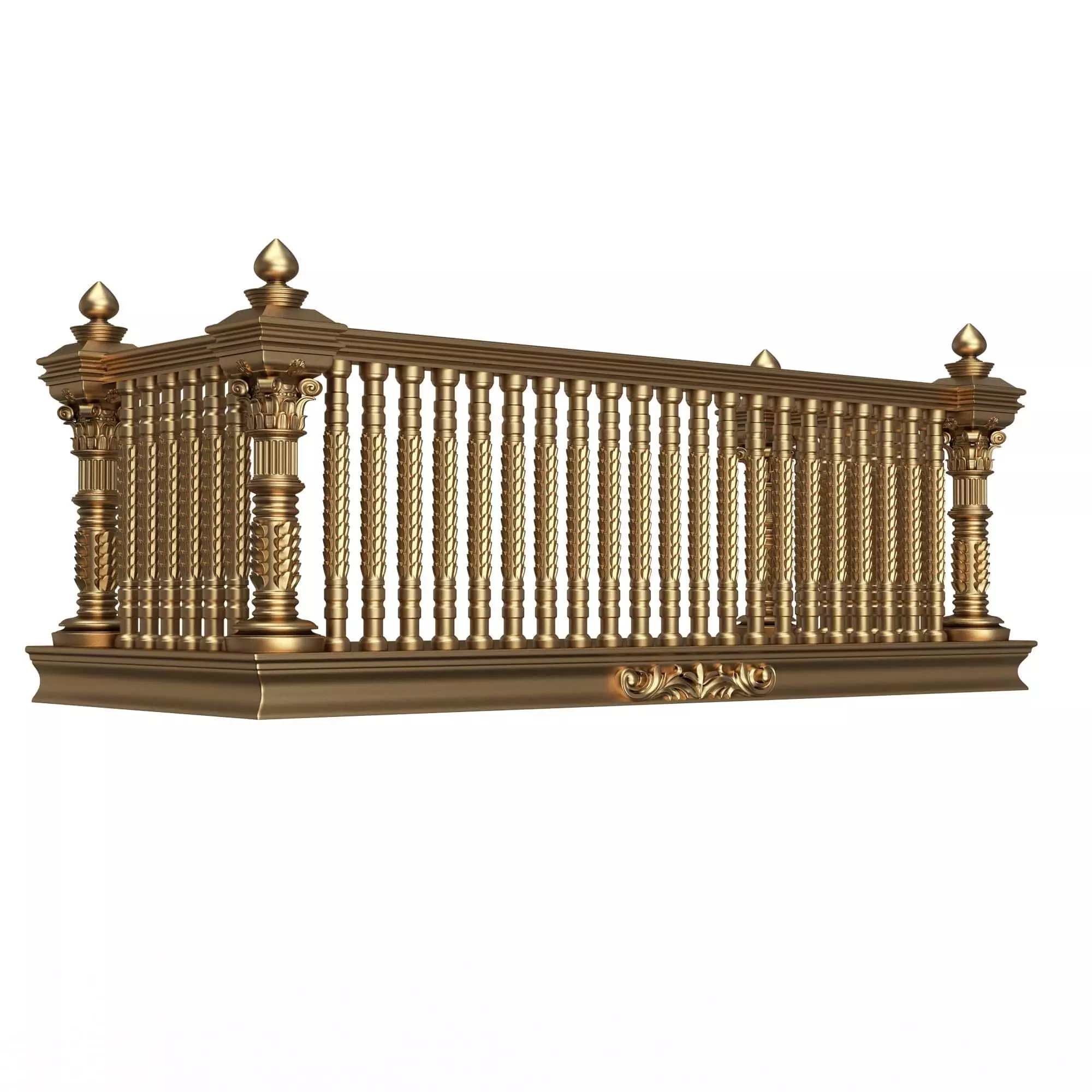 Classic Balcony 03 Low-poly 3D model_0