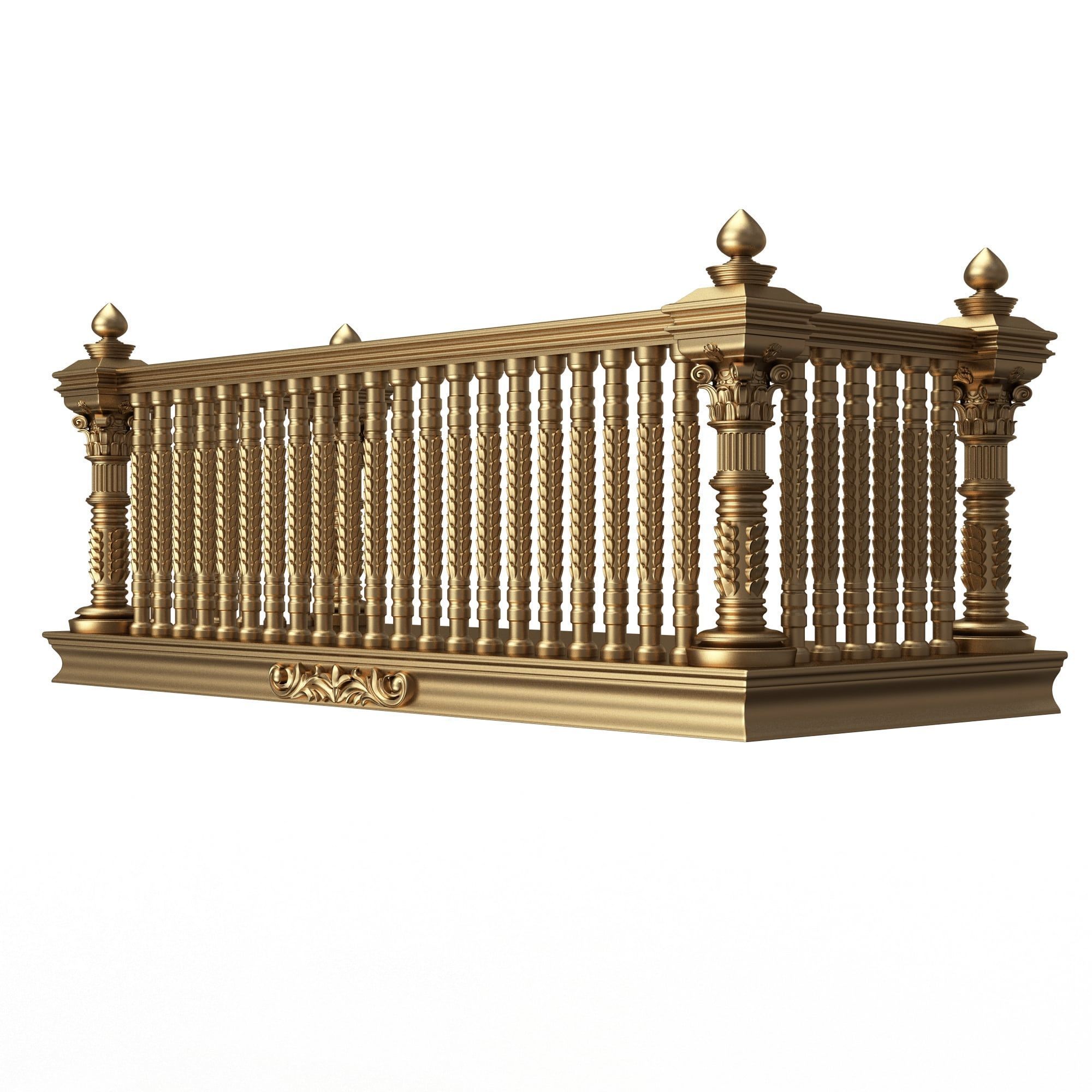 Classic Balcony 03 Low-poly 3D model_5