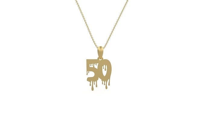 Model 1283 50 Bloody Terror Initial Number Pendant 3D print model