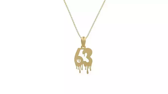 Model 1296 63 Bloody Terror Initial Number Pendant