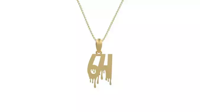 Model 1297 64 Bloody Terror Initial Number Pendant