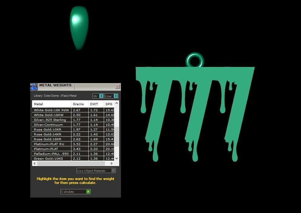 Model 1300 777 Bloody Terror Initial Number Pendant 3D print model_8