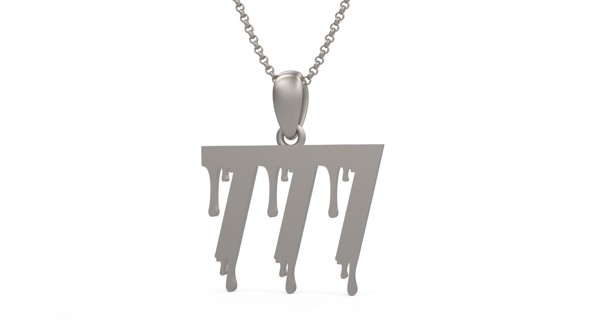 Model 1300 777 Bloody Terror Initial Number Pendant 3D print model_5